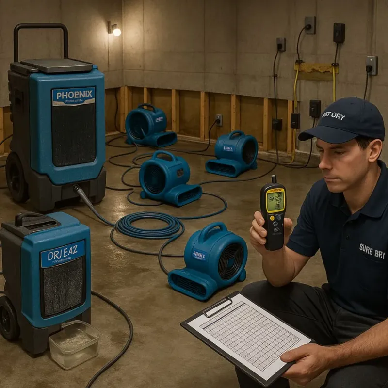 Structural Drying and Dehumidification process in Silver Springs, NV